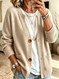 Full Size Button-Down Knit Cardigan